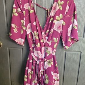 Burgundy Floral Romper